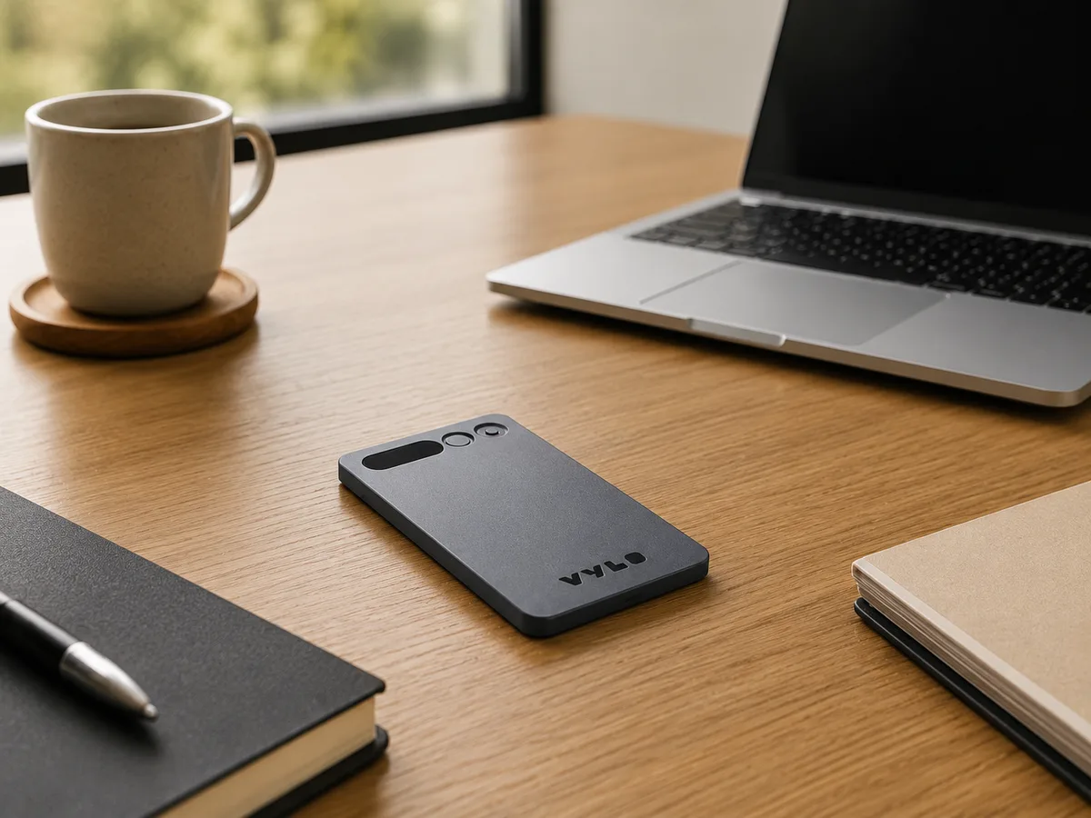 Vylo Card on an office desk